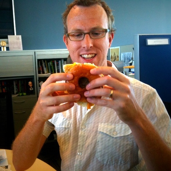 Mike marvels at the Lady's Brunch Burger