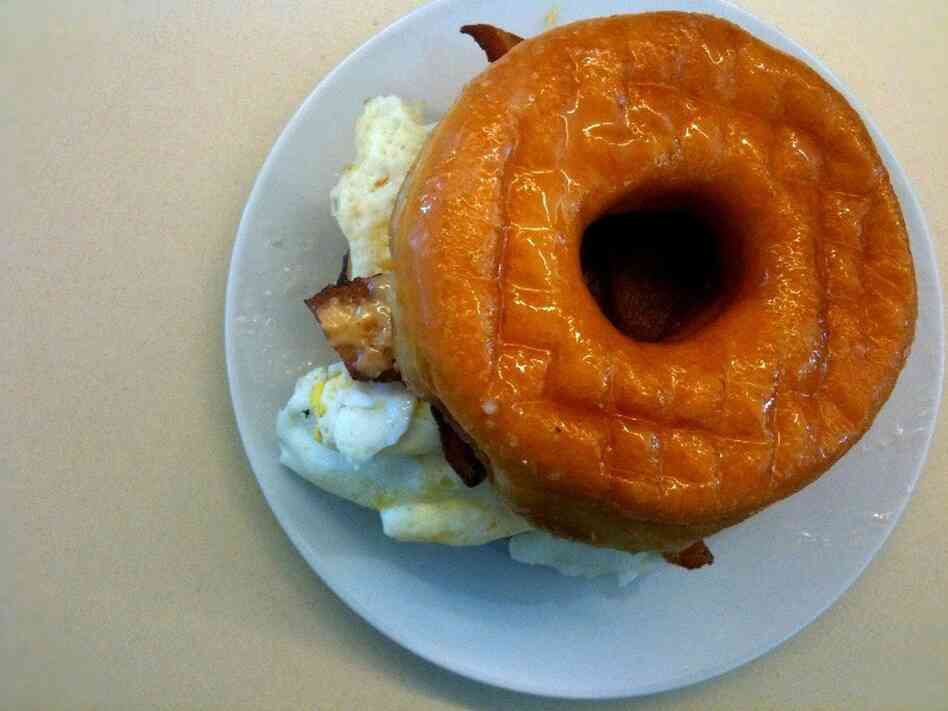 The Lady's Brunch Burger Top View The Lady's Brunch Burger Top View