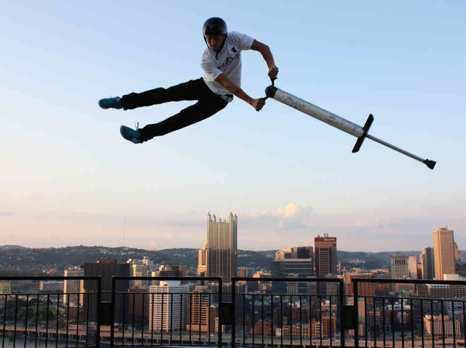 Fred Grybowski does a "Can-Can" over Pittsburgh during Pogopalooza 6 in 2009. Gabe Ryan/Xpogo.com Fred Grybowski does a "Can-Can" over Pittsburgh during Pogopalooza 6 in 2009. Gabe Ryan/Xpogo.com
