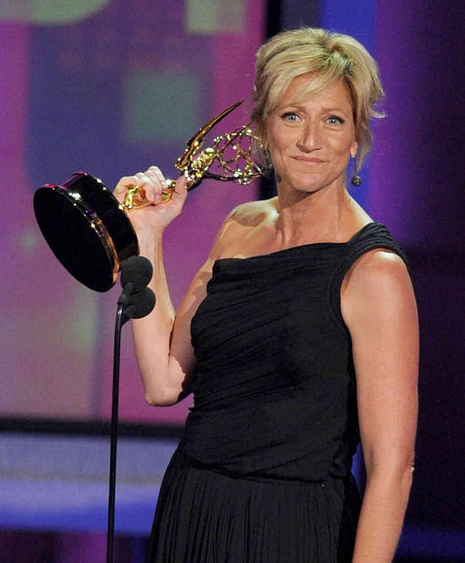 Actress Edie Falco accepts the Outstanding Lead Actress in a Comedy Series award for Nurse Jackie.  