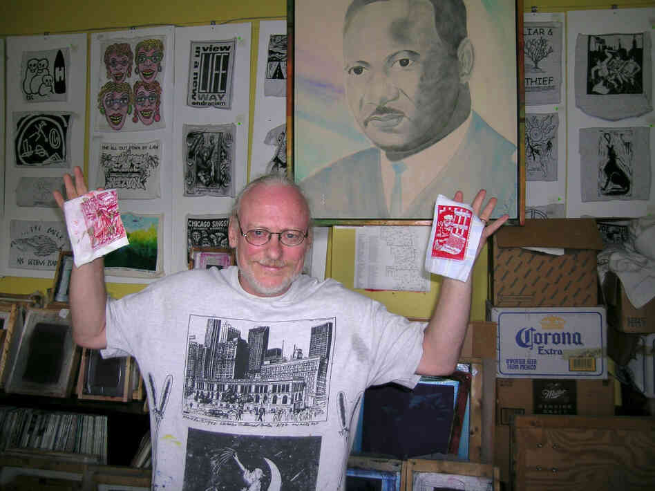 Artist Chris Drew in his office at Chicago's Uptown Multicultural Center Artist Chris Drew in his office at Chicago's Uptown Multicultural Center