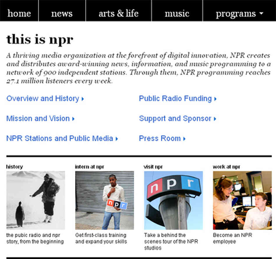 About NPR Landing Page About NPR Landing Page