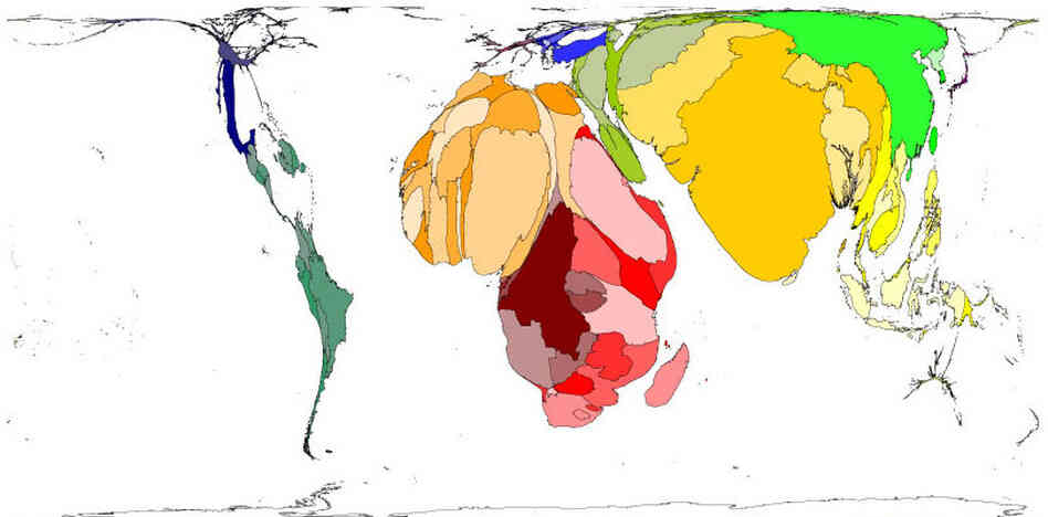 Map representing infant deaths.