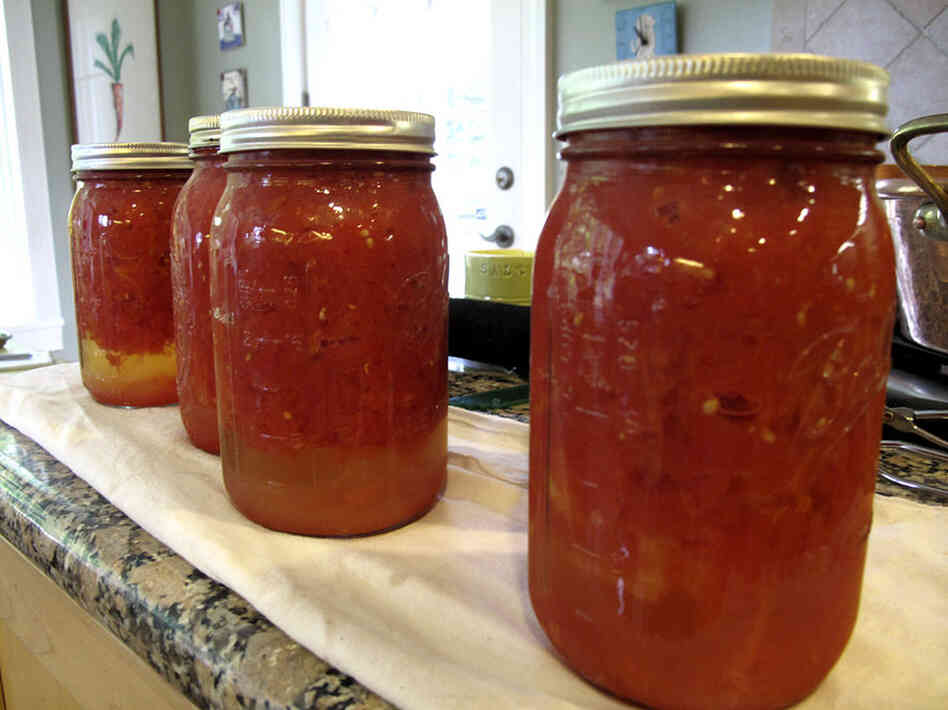 Cathy Barrow's crushed tomatoes. "I've learned over the years that to take a jar of your own homemade anything to a house as a hostess gift is much more appreciated than even a bottle of wine," she says.