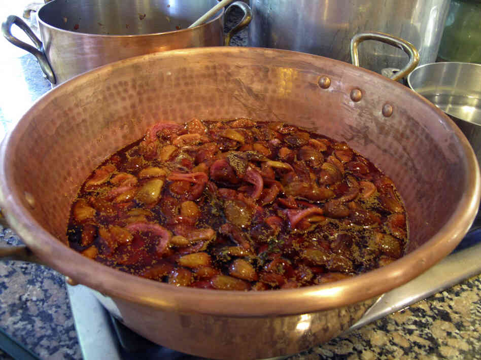 The sliced figs and lemons make for a colorful pot as they cook down — and they'll also look good in a jar, Barrow says.