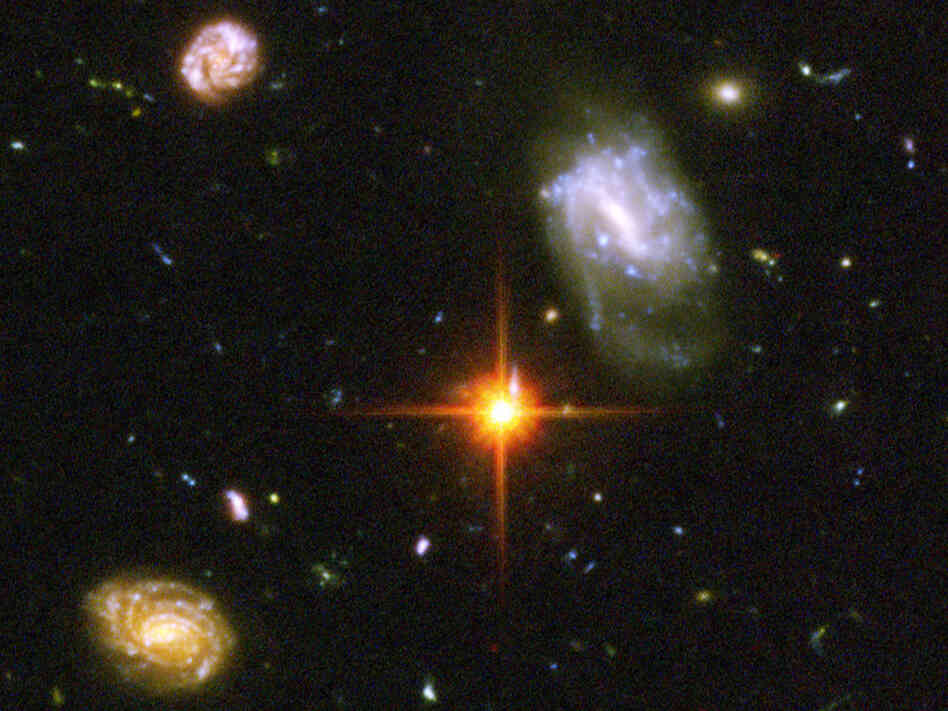 A view of deep space, taken by the Hubble Telescope. A view of deep space, taken by the Hubble Telescope.