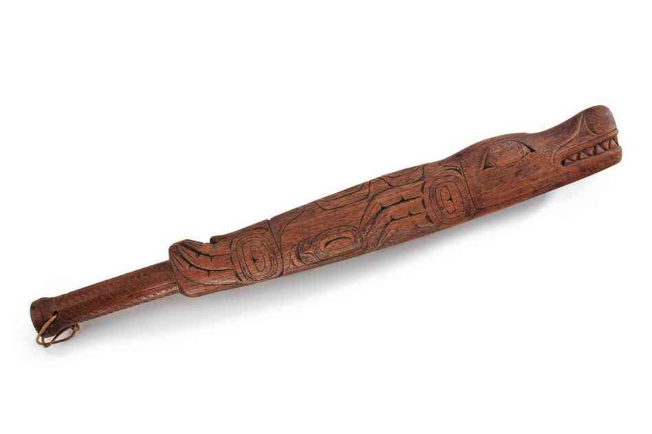 Haida seal club. Heavy hardwood clubs were used to kill seals at their rookeries or to strike them in the water after they had been speared.