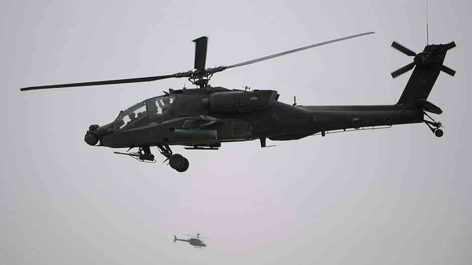 A NATO forces AH-64 Apache attack helicopter. A NATO forces AH-64 Apache attack helicopter.