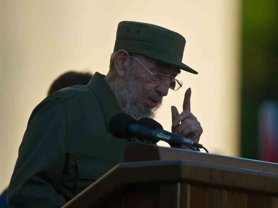 Cuban former President Fidel Castro give Cuban former President Fidel Castro give