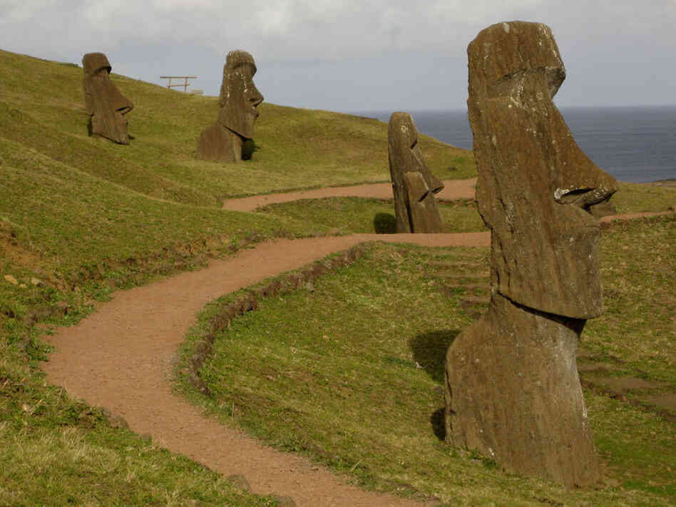 The massive and mysterious stone statues of Easter Island. The massive and mysterious stone statues of Easter Island.