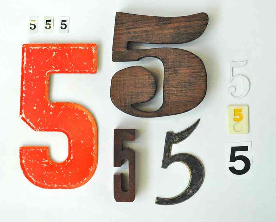 Day 126: I am a sucker for typography and so I collect letters and numbers. This is my collection of 5's. Five is my favorite number so that's why I have so many.