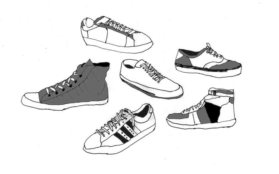 Day 211: This is an imaginary collection of vintage sneakers. Most people from my generation (I grew up in the 70s and 80s) appreciate sneakers.