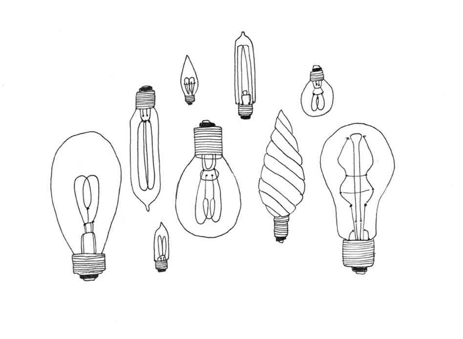 Day 74: Every week or two I draw a collection instead of photographing one. I gave myself permission to do this when I started the project. I draw for a living so this is partly my way of inserting my imaginary collections into the mix. I love vintage light bulbs; turns out after I drew this I acquired some real ones, which you can see on Day 158.