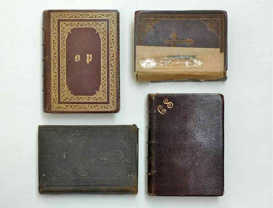 Day 8: I am not a religious person, but I love old religious artifacts like missals and bibles and other vintage religious items that have distinct iconography. I love the beauty and formality of vintage missals the gold writing and fancy typefaces (always best when they are written in French or German). I have acquired these at flea markets, mostly.