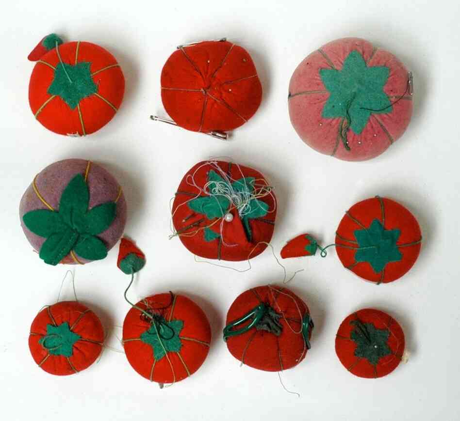 Day 97: My mom is an amazing textile artist and when I was little there were always these little tomato pin cushions laying around the house. They are very nostalgic for me. I found most of these at antique malls in various parts of the country.