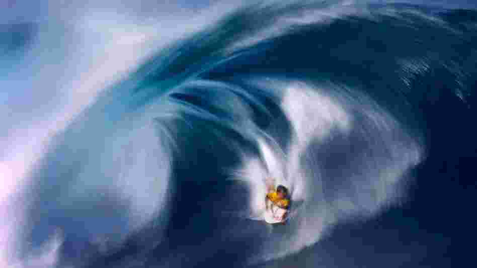 Ryan Hardy of Australia rides a large wave Ryan Hardy of Australia rides a large wave
