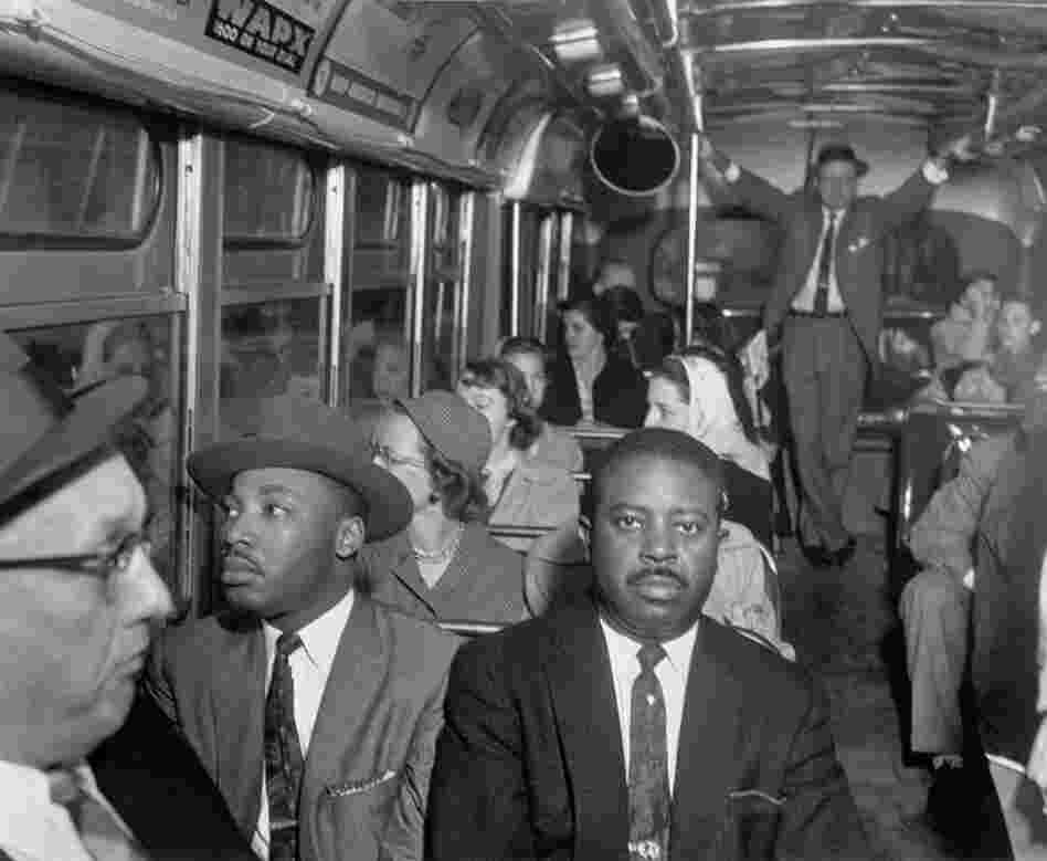 Withers had unprecedented access to — and the trust of — Dr. Martin Luther King Jr. Dr. Martin Luther King Jr. and Rev. Ralph Abernathy ride on one of the first desegregated buses, Montgomery, AL, December 21, 1956