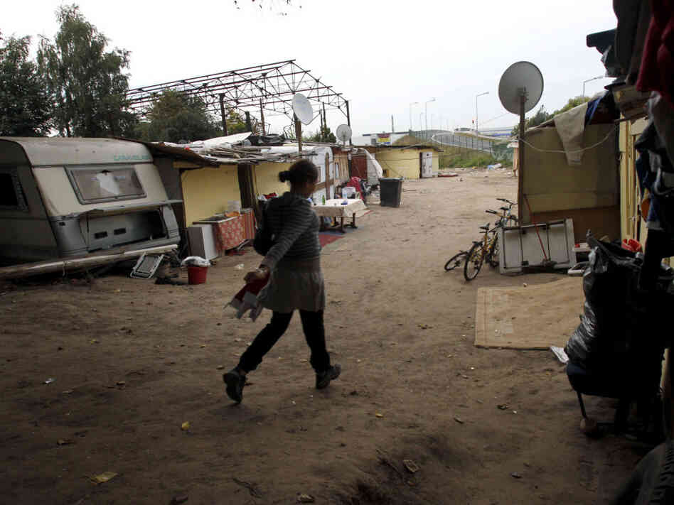 A Roma walks in Fleury Merogis camp, south of Paris, Monday, Sept. 6, 2010. A Roma walks in Fleury Merogis camp, south of Paris, Monday, Sept. 6, 2010.