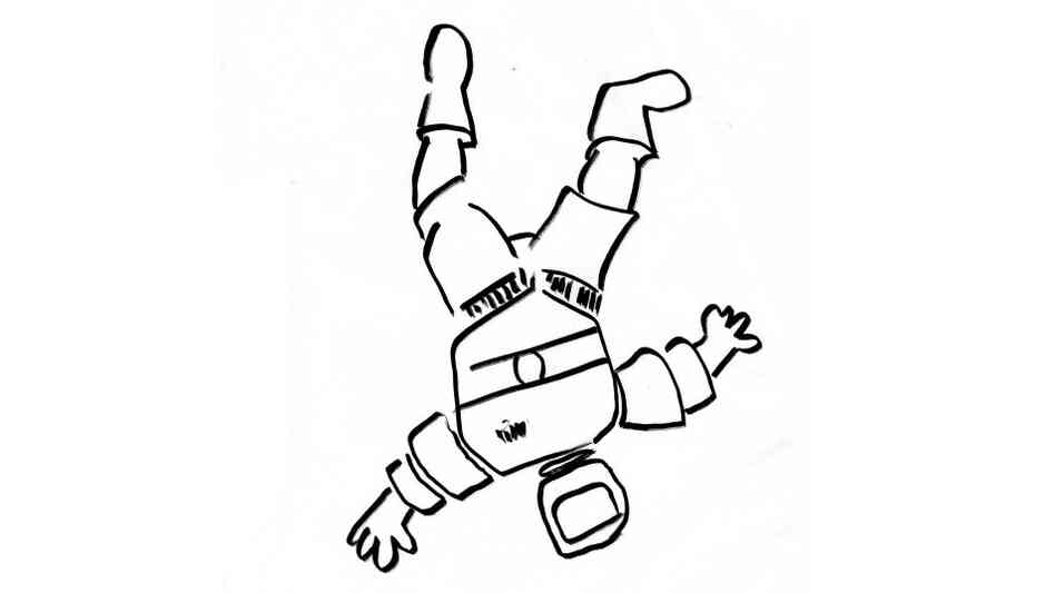 An astronaut floats in space. An astronaut floats in space.