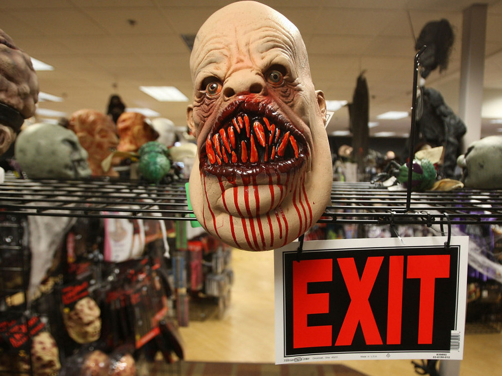 A Halloween mask in a store. David McNew/Getty Images