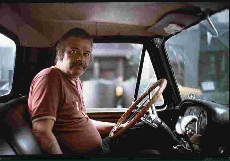 John Chamberlain in his truck, outside of Max's Kansas City, circa 1972 