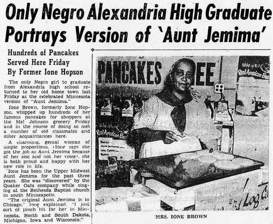 Ione Brown, grandmother of NPR's Michele Norris, is featured in a Minnesota newspaper in 1950. Ione Brown, grandmother of NPR's Michele Norris, is featured in a Minnesota newspaper in 1950.