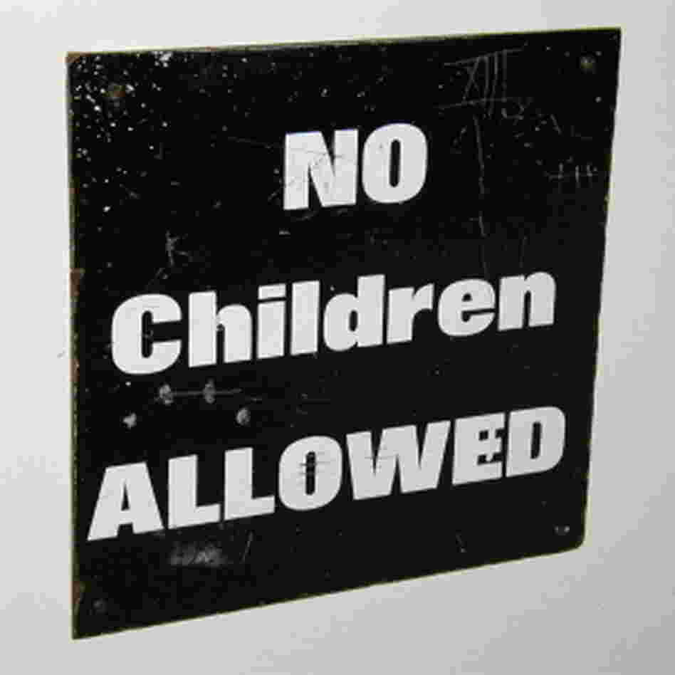 Sign reads: No children allowed. Sign reads: No children allowed.