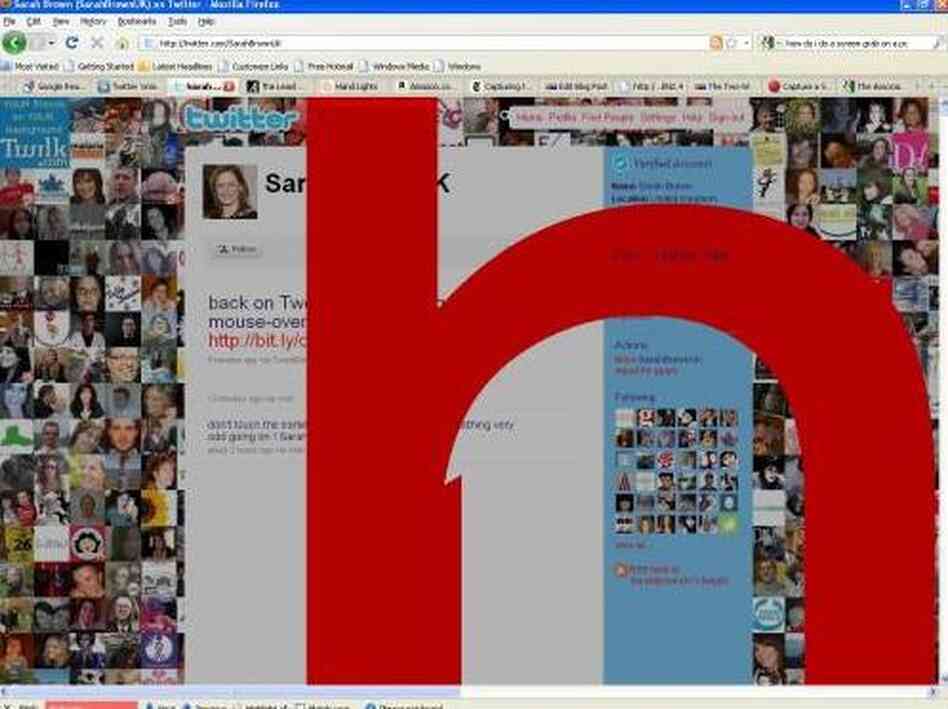 screenshot of Sarah Brown's Twitter page screenshot of Sarah Brown's Twitter page