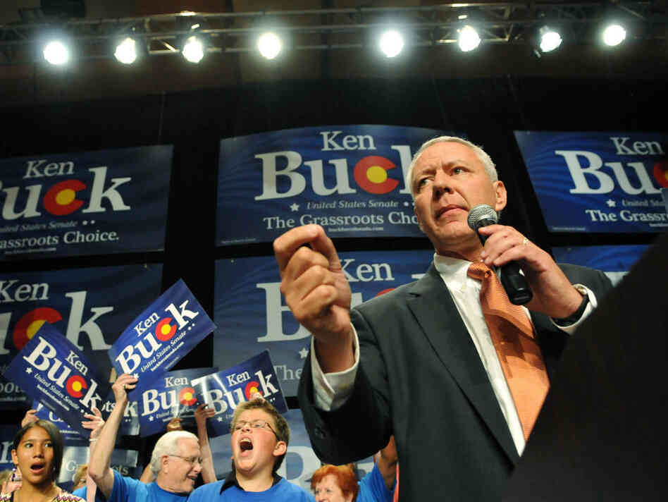 Ken Buck accepts the GOP nomination for Senate on Aug. 10.