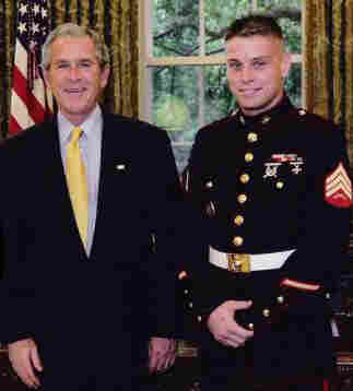 Kendall Bailey poses for a photo with President George W. Bush at the White House Kendall Bailey poses for a photo with President George W. Bush at the White House