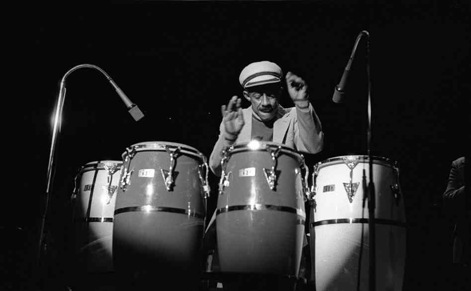 Carlos "Patato" Valdes onstage in Tokyo when he appeared with the group I founded, Latin Percussion Jazz Ensemble, in 1979, which also featured Tito Puente.