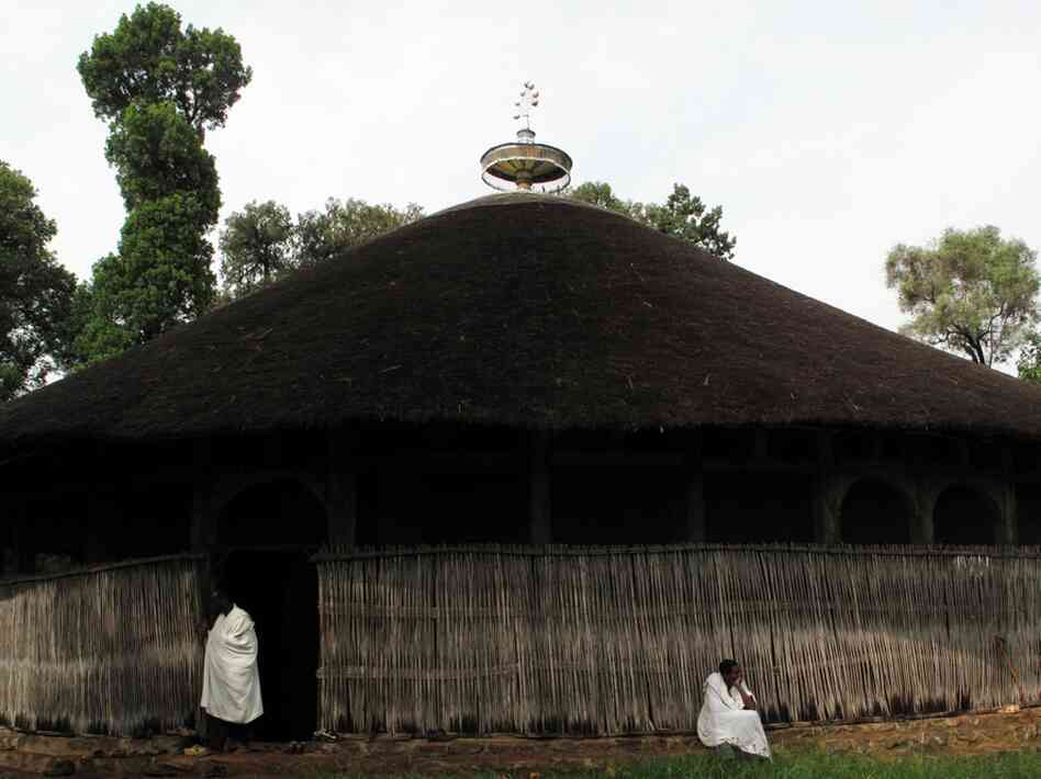 A monastery, believed to have been established in the Middle Ages, on an island in Lake Tana. Unlike other monasteries on the lake, this one is open to both men and women. Some of the monastery's pillars, made from Abyssinian juniper trees, are said to be original.