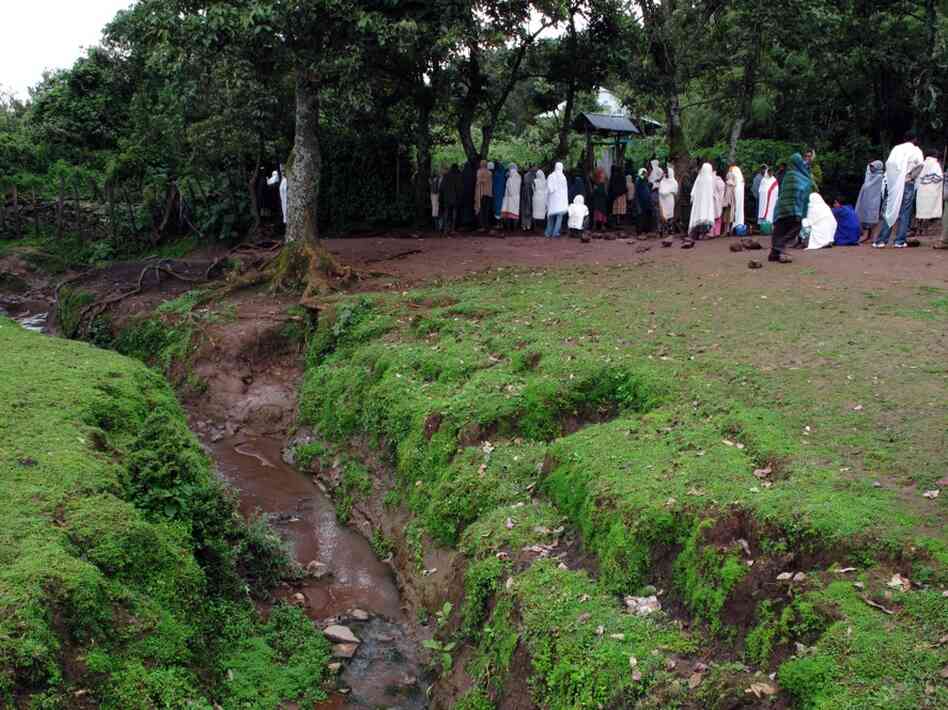 Water trickles from a number of tiny sources at the town of Gish Abay. Small streams join with other water moving in a similar direction. Soon, they form the mighty river that emanates from Lake Tana and flows to the Mediterranean Sea.