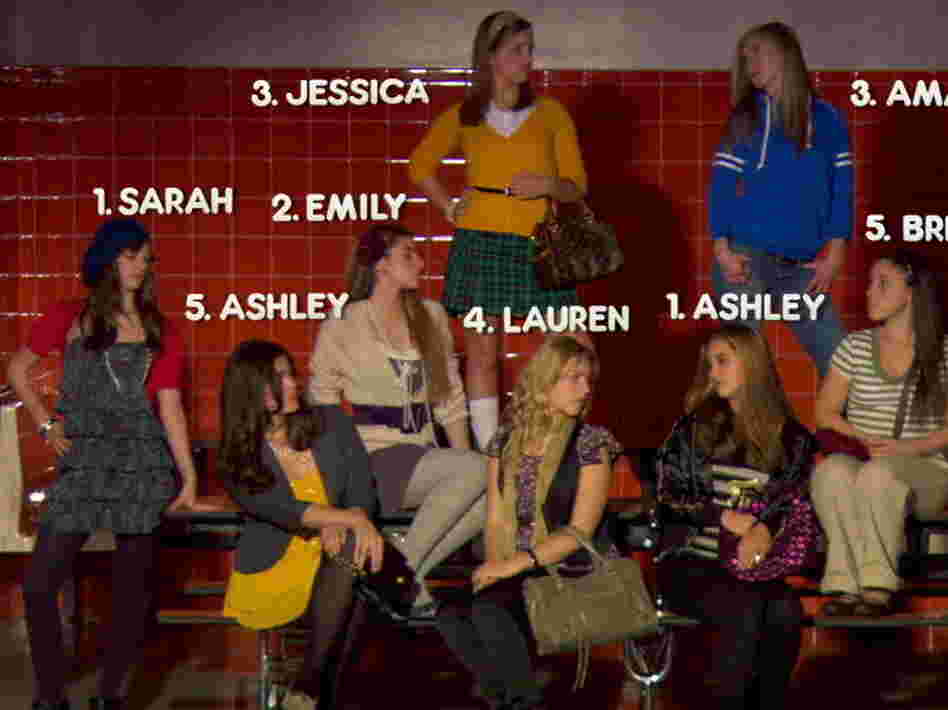 Girls' Names Compared to Economic Status: Girls labeled by name sit at a cafeteria table Girls' Names Compared to Economic Status: Girls labeled by name sit at a cafeteria table