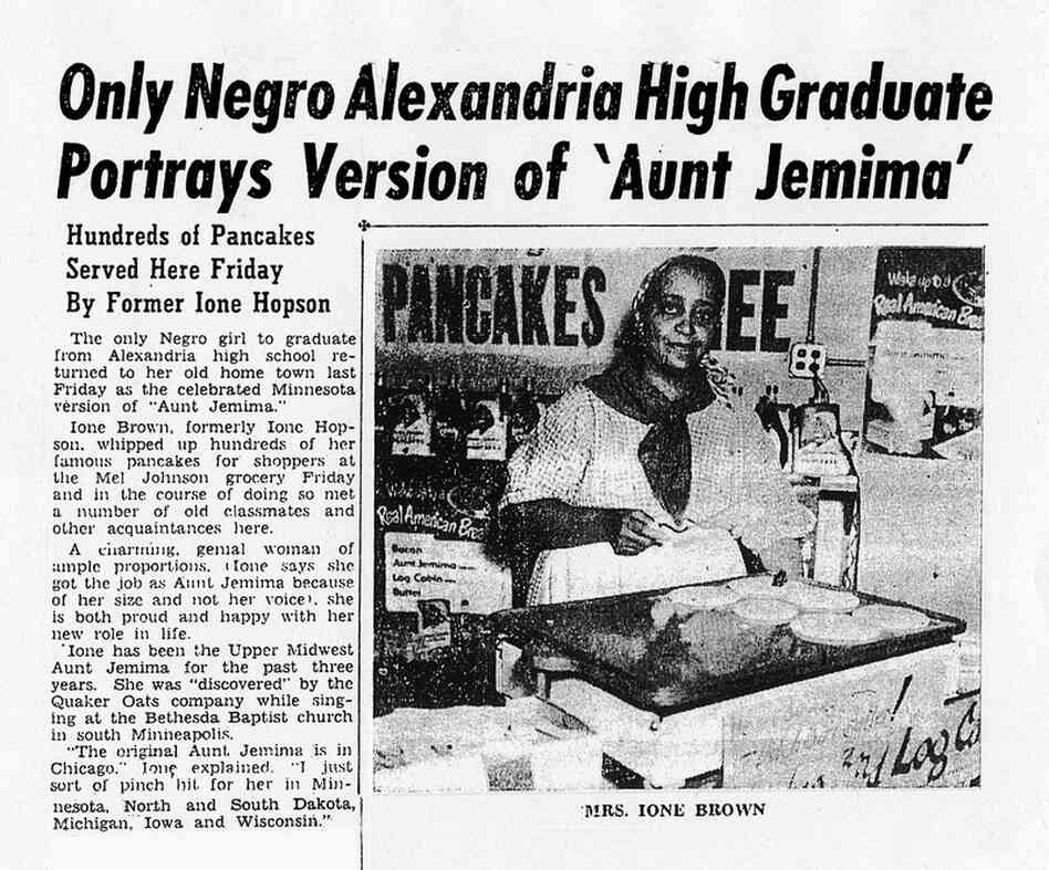 Norris' maternal grandmother, Ione Brown, featured in a northern Minnesota newspaper, the Park Region Echo, on Oct. 5, 1950. She was 47 years old.