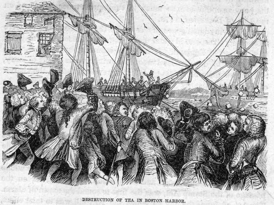 Artist's depiction of the Boston Tea Party. Artist's depiction of the Boston Tea Party.