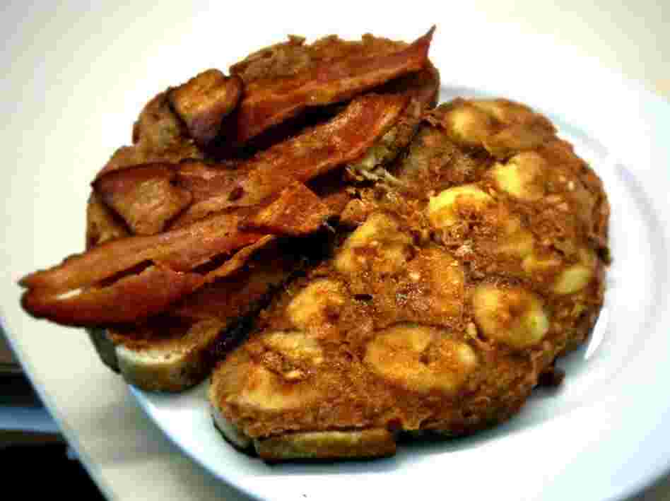 The Elvis sandwich, open-faced. The Elvis sandwich, open-faced.