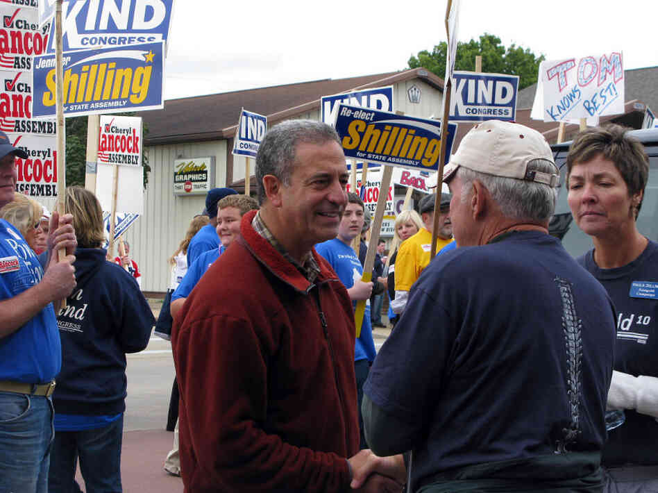 Wisconsin Democratic Sen. Russ Feingold talks with supporters. Wisconsin Democratic Sen. Russ Feingold talks with supporters.