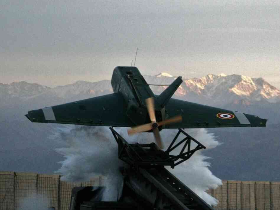 A French Airforce drone takes off in Afghanistan A French Airforce drone takes off in Afghanistan