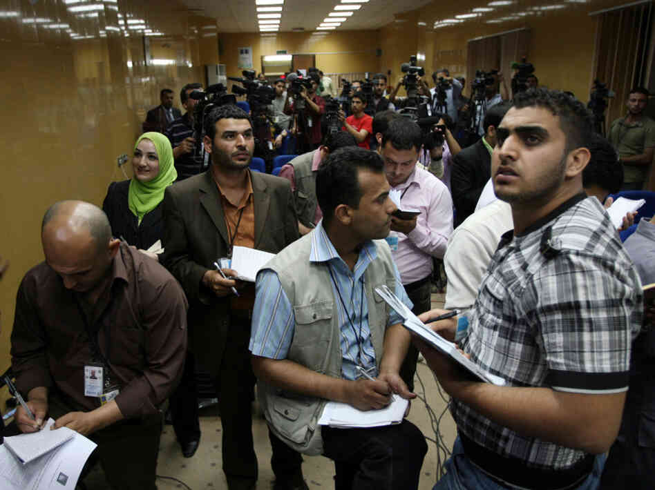 Iraqi journalists attend a press briefing in Baghdad in March 2010 Iraqi journalists attend a press briefing in Baghdad in March 2010