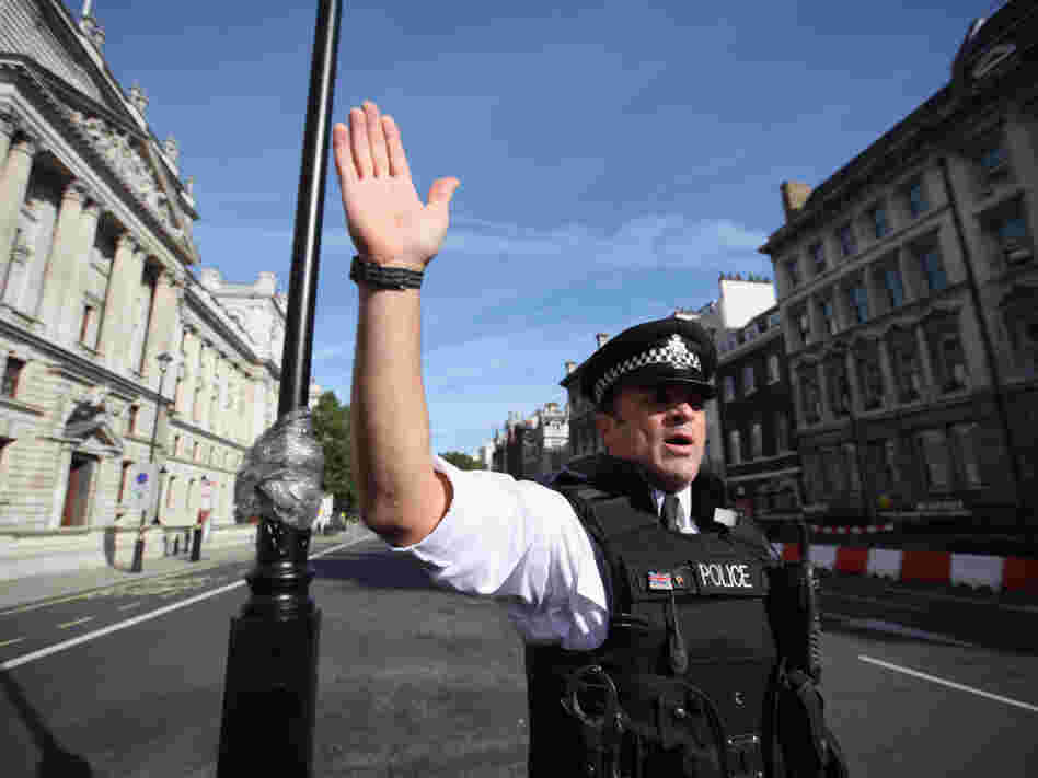 Suspect vehicle closes Whitehall as U.K. terrorism threat is heightened. Suspect vehicle closes Whitehall as U.K. terrorism threat is heightened.