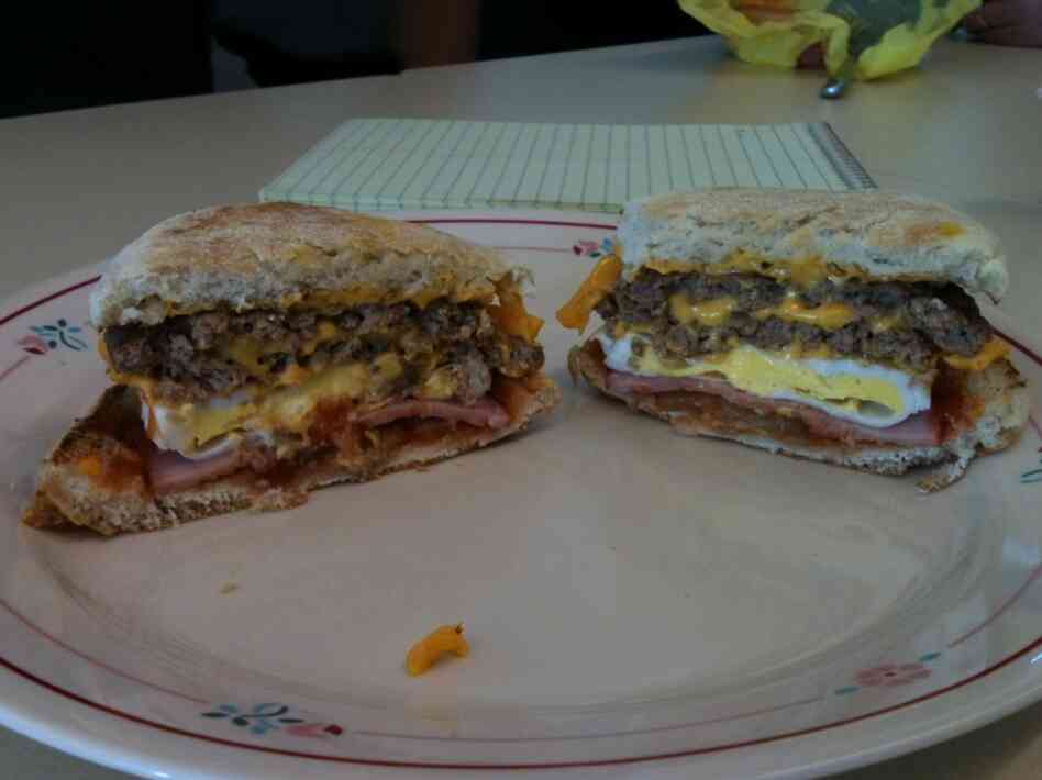 Cross section of the sandwich. Cross section of the sandwich.
