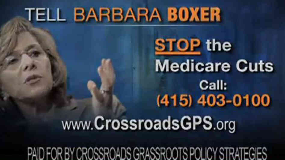 An image from ad by Crossroads GPS, attacking Sen. Barbara Boxer, D-CA. An image from ad by Crossroads GPS, attacking Sen. Barbara Boxer, D-CA.