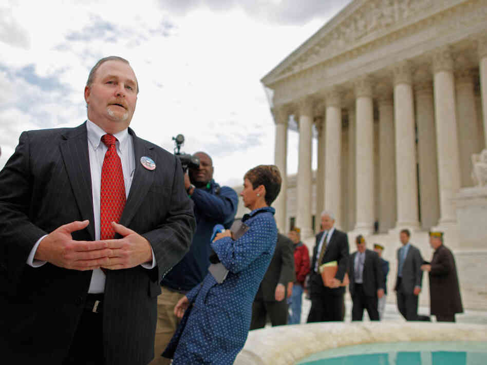 Albert Snyder leaves the Supreme Court building in Washington, D.C. Albert Snyder leaves the Supreme Court building in Washington, D.C.