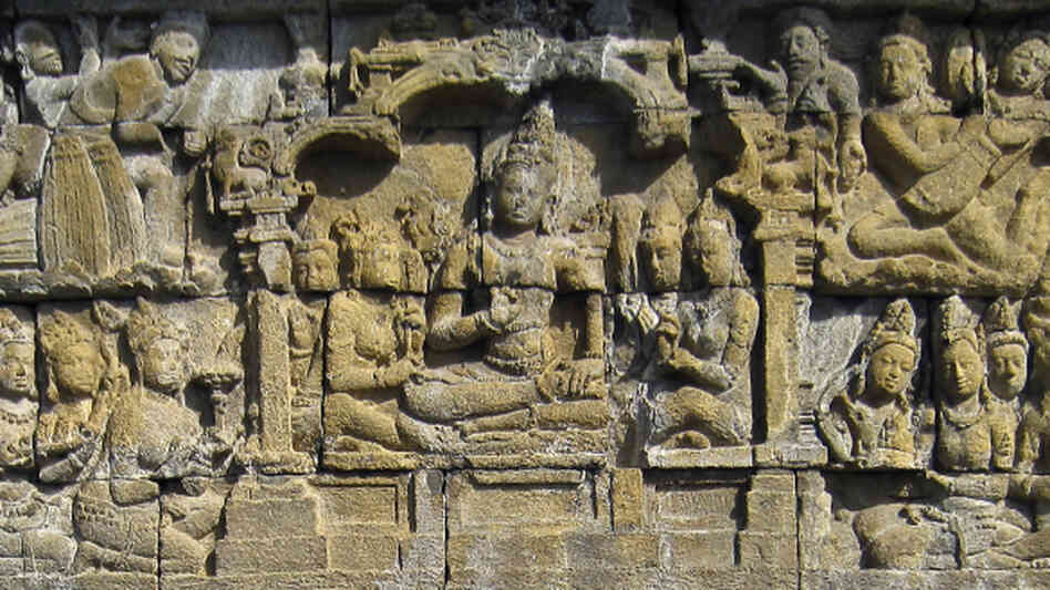 Relief panel of the Life of Buddha. Relief panel of the Life of Buddha.