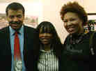 Writer Jamila Bey poses with others at an event for skeptics at Howard University.