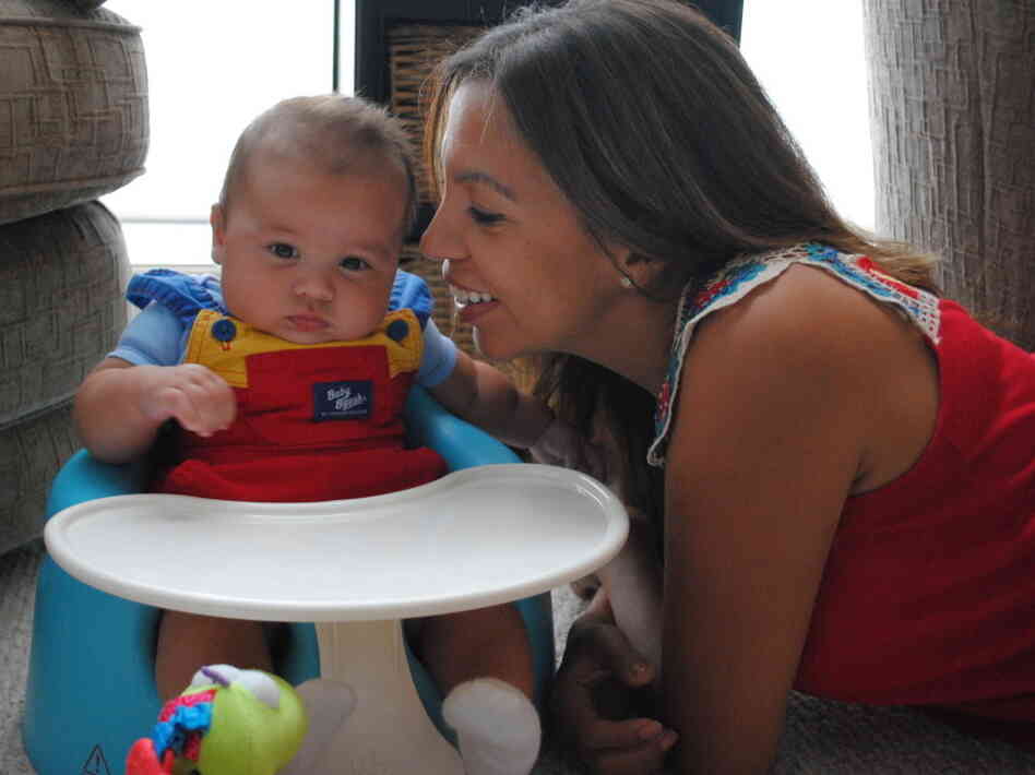 Vanessa Vohden with 4-month-old Santiago Vanessa Vohden with 4-month-old Santiago
