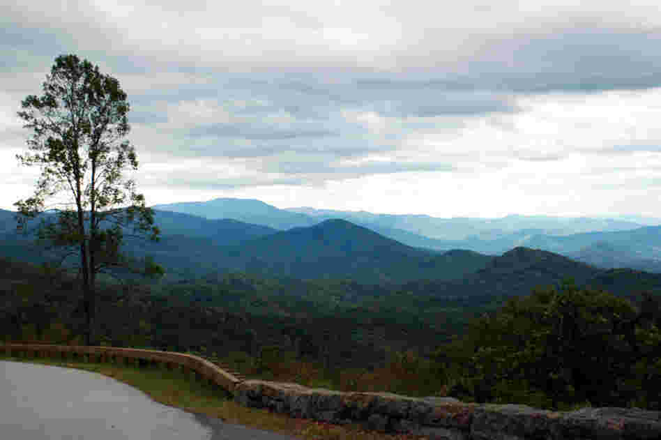 The Blue Ridge Parkway is a 469-mile road that stretches from the southern end of Shenandoah National Park in Virginia to the Great Smoky Mountains in North Carolina. 
