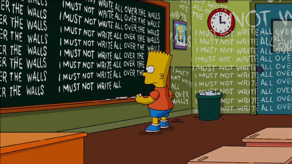 Bart writes on the walls Bart writes on the walls
