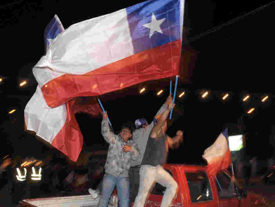 People celebrate in Copiapo after the st People celebrate in Copiapo after the st